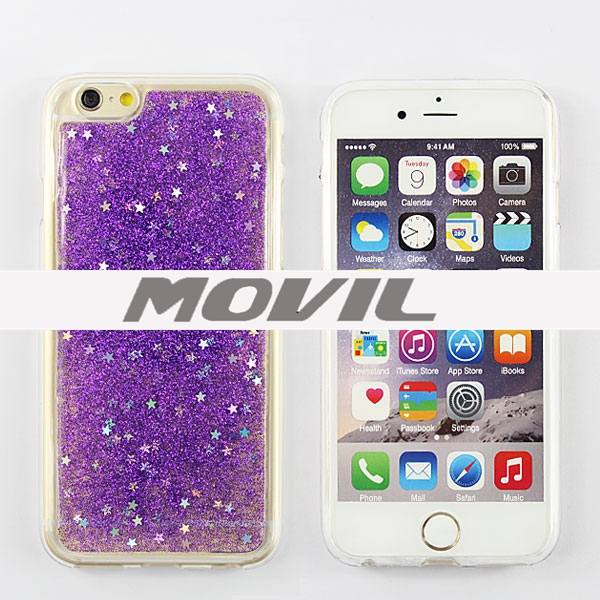 NP-2484 Epoxy Brillo Bling Auave TPU Funda para Apple iPhone 6-0